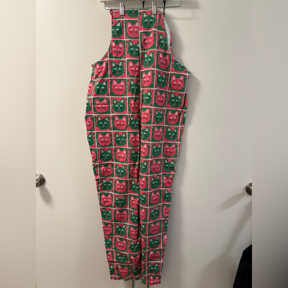 NWT Lucy and Yak exclusive Cat Print dungaree overalls - Picture 3 of 6